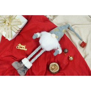 Ornament de Craciun spiridus, Flippy, gri/alb, textil, 80 cm [5]
