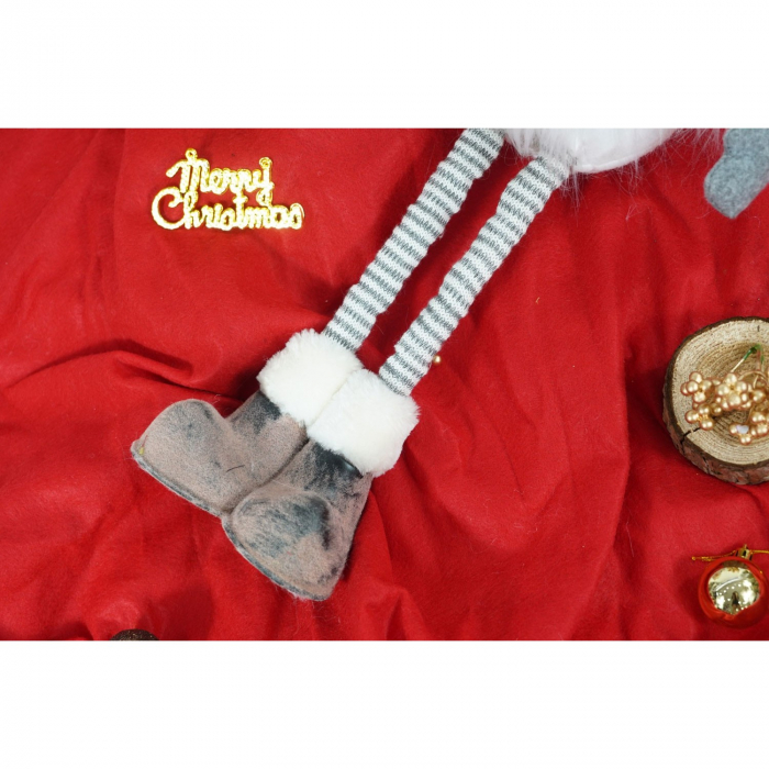 Ornament de Craciun spiridus, Flippy, gri/alb, textil, 80 cm [8]