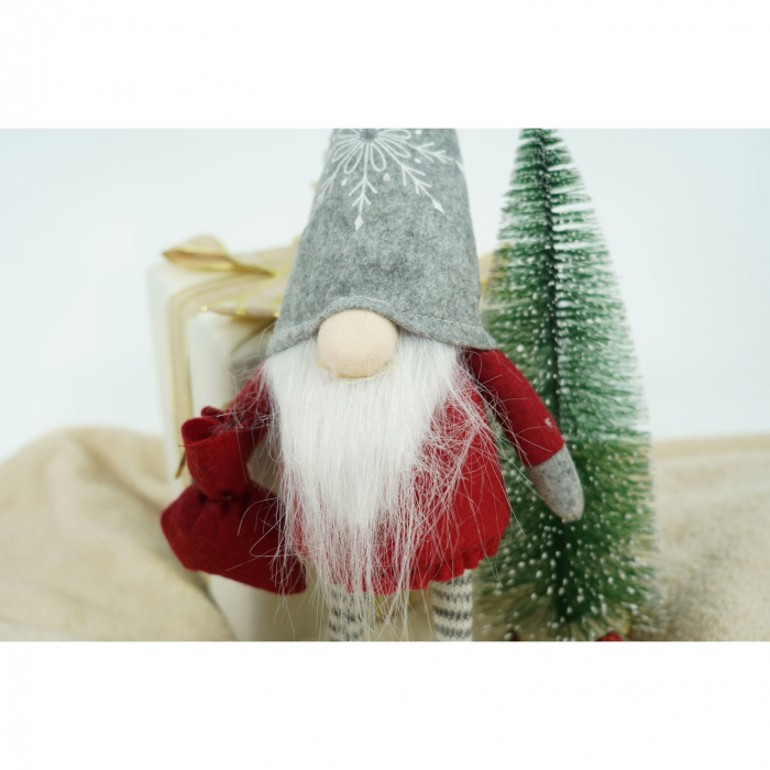 Ornament de Craciun spiridus, Flippy, rosu/alb, textil, 42 cm [5]