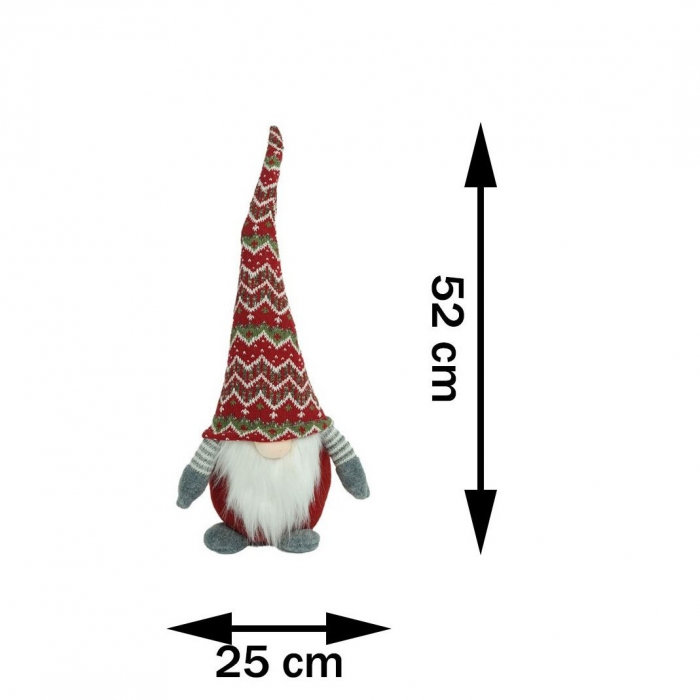Ornament de Craciun spiridus, Flippy, rosu/gri, textil, 52 cm [11]