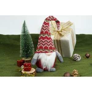 Ornament de Craciun spiridus, Flippy, rosu/gri, textil, 52 cm [6]
