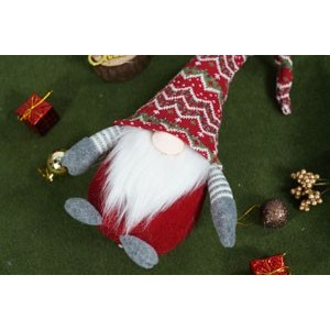 Ornament de Craciun spiridus, Flippy, rosu/gri, textil, 52 cm [4]