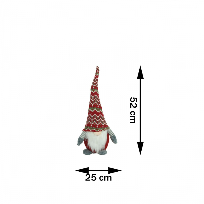 Ornament de Craciun spiridus, Flippy, rosu/gri, textil, 52 cm [9]