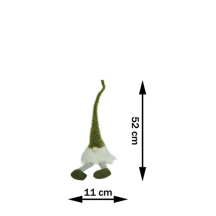 Ornament de Craciun spiridus, Flippy, verde/alb, textil, 52 cm [9]