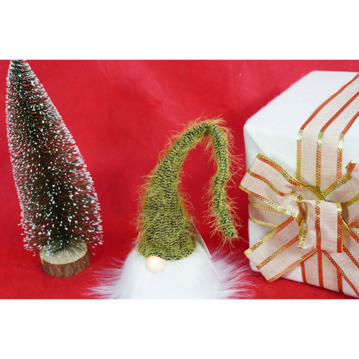 Ornament de Craciun spiridus, Flippy, verde/alb, textil, 52 cm [5]