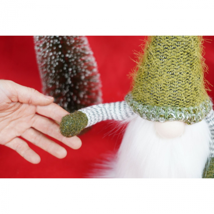 Ornament de Craciun spiridus, Flippy, verde/alb, textil, 53 cm [7]