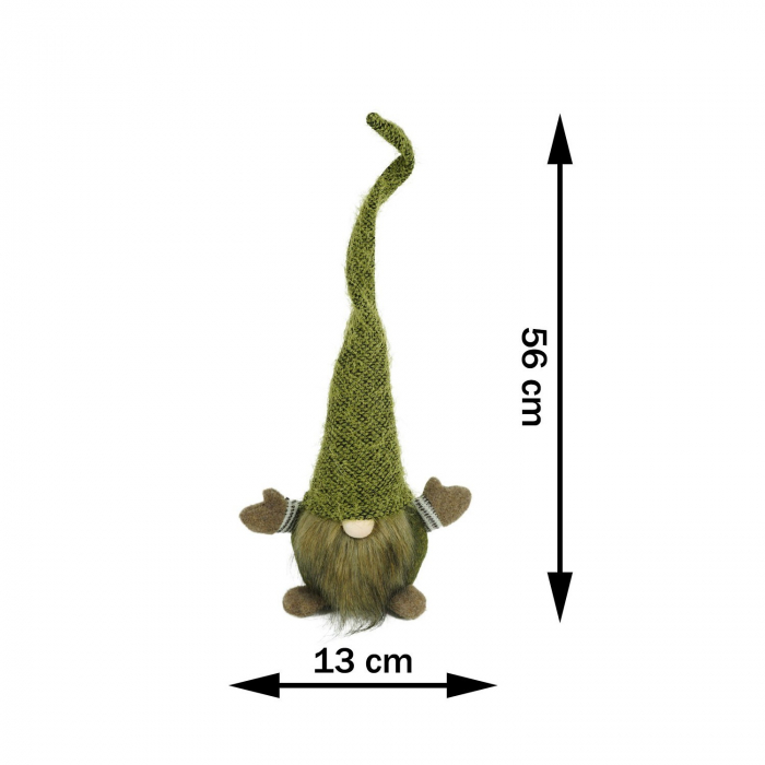 Ornament de Craciun spiridus, Flippy, verde/maro, textil, 56 cm [13]