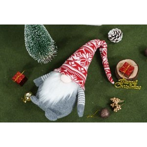 Ornament de Craciun spiridus model 2, Flippy, rosu/gri, textil, 45 cm [6]