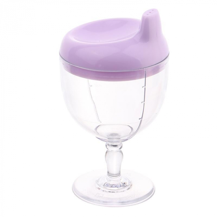 * LICHIDARE STOC * Pahar din Plastic Transparent cu Picior, Flippy, pentru Copii, 14 x 7.7 cm, cu Cioc Antiscurgere, + 3 Ani, Fara Maner, Mov - [8]