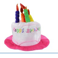 Palarie Happy Birthday, Flippy, Accesoriu pentru Petrecere, Model Tort, Tematica Aniversare, 60x60x55 cm, Roz [1]