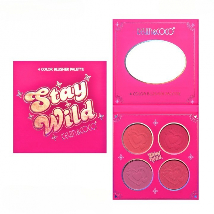Paleta de Blush, KEVIN&amp;amp;COCO, 4 Culori Stay Wild, 12.2 x 12.2 x 0.9 cm [4]