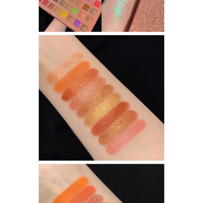 Paleta de farduri cu 40 de culori pigmentate, Maro cu sclipici, Flippy [5]