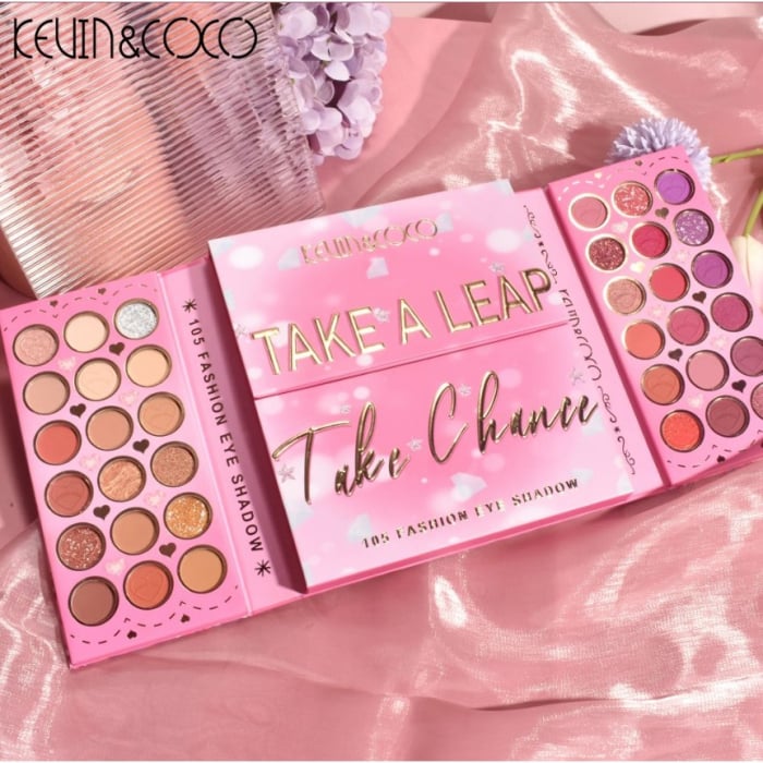 Paleta de Farduri Kevin&amp;Coco, 105 Culori, Stil Pliabil, Conturing si Iluminator incluse, Dreptunghiulara, Fara Sulfati, Pudra Compacta, 18.7 x 17.2 x 2.7 cm, 109 g, multicolor [4]