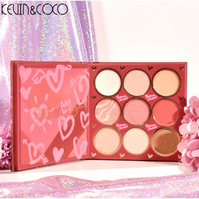 Paleta de Farduri Kevin&amp;Coco, 59 culori, Stil Carte, 3 Straturi, Pudra Compacta, Clasic, Fara Sulfati, 14.2 x 14.2 x 2.3 cm, 80 g, multicolor [3]