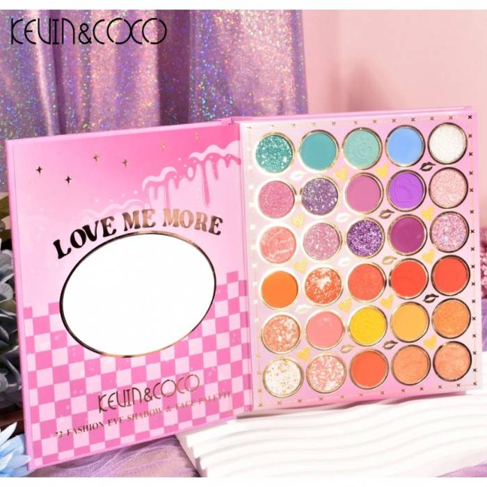 Paleta de Farduri Kevin&amp;Coco, 72 culori, Stil Carte, 3 Straturi, Pudra Compacta, Clasic, Fara Sulfati, 14 x 14 cm, 80 g, multicolor [4]