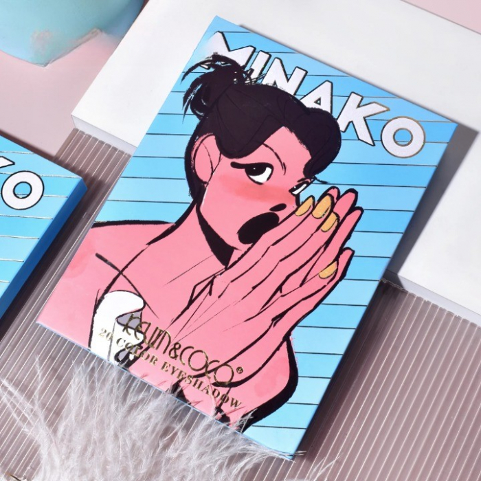 Paleta de Machiaj, KEVIN&amp;amp;COCO, 20 Culori Blue Girl, Fard de Pleoape si Blush, Albastru [4]