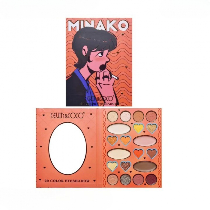 Paleta de Machiaj, KEVIN&amp;amp;COCO, 20 Culori Orange Girl, Fard de Pleoape si Blush, Portocaliu [7]