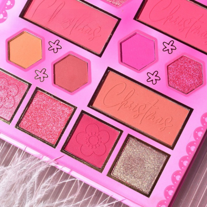 Paleta de Machiaj, KEVIN&amp;COCO, 20 Culori Pink Girl, Fard de Pleoape si Blush, Roz [3]