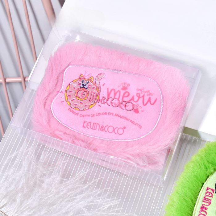 Paleta de Machiaj, KEVIN &amp; COCO, Pink Fuzzy Fard de Pleoape,12 culori, 15 x 10.5 x 3 cm [4]