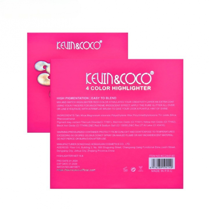 Paleta Iluminatoare, KEVIN&amp;amp;COCO, 4 Culori Stay Wild, 12.2 x 12.2 x 0.9 cm [2]