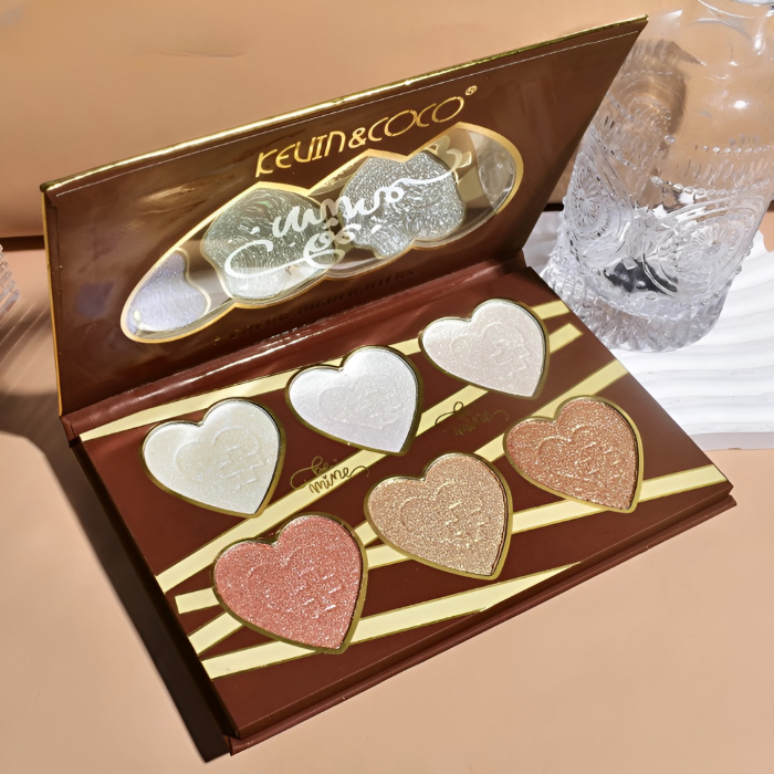 Paleta Iluminatoare, Kevin &amp; Coco, 6 Nuante, Be Mine, Culori Calde, Dreptunghiulara, 140 g, Valabilitate 24 Luni, 17.4x11.5x1.3 cm, Varianta A, Nude [5]