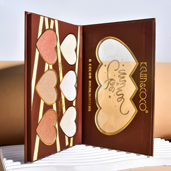 Paleta Iluminatoare, Kevin &amp; Coco, 6 Nuante, Be Mine, Culori Calde, Dreptunghiulara, 140 g, Valabilitate 24 Luni, 17.4x11.5x1.3 cm, Varianta A, Nude [4]