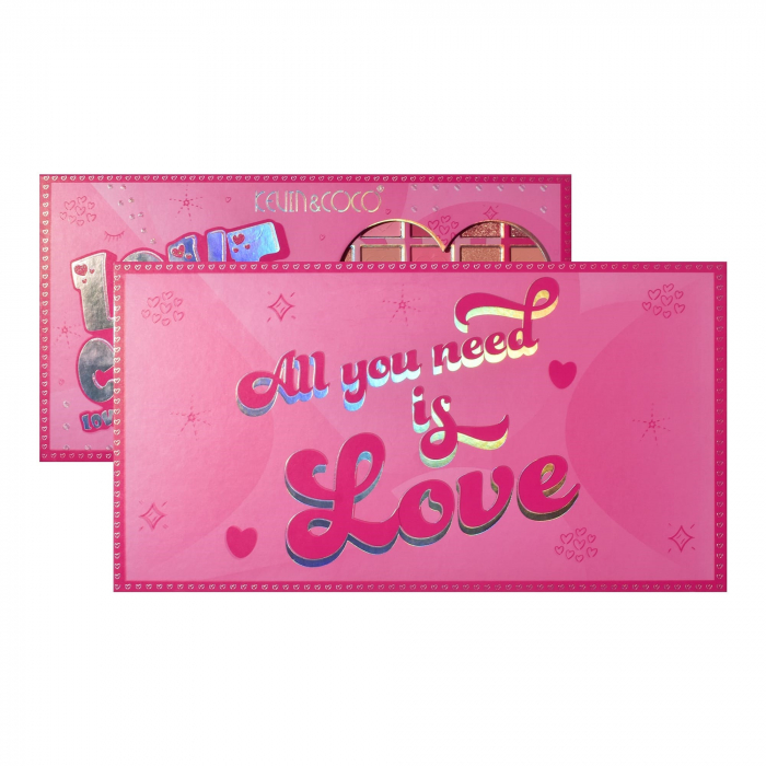 Palete de Machiaj, KEVIN &amp; COCO, Love Crush, Fard de Pleoape, 45 culori, 30.3 x 16.5 cm [4]