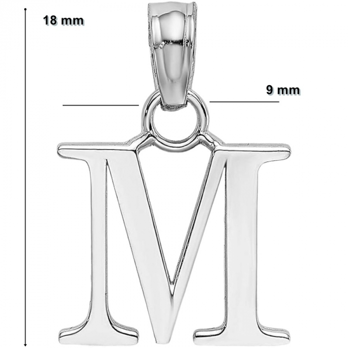 Pandantiv din Argint 925 Jolie Silver, Litera M, 18 x 9 mm, 1.4 g [2]
