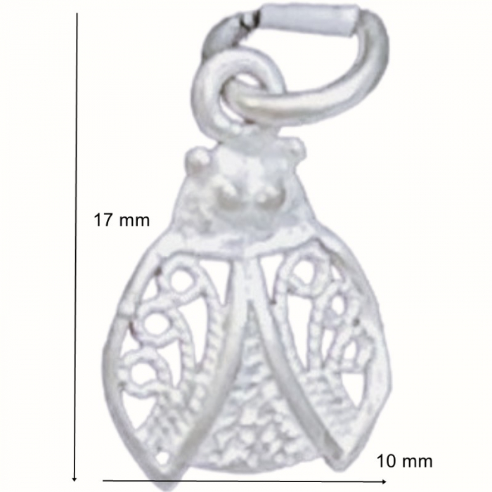 Pandantiv din Argint 925 Jolie Silver, Model Buburuza Filigran, 17 x 10 mm, 0.6 g [2]