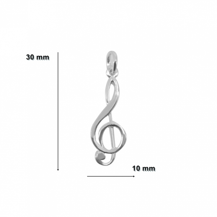 * LICHIDARE STOC * Pandantiv din Argint 925 Jolie Silver, Model Cheia Sol, 30 x 10 mm, 1.5 g - [2]