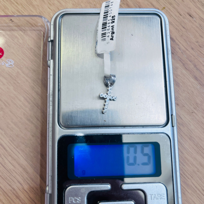 Pandantiv din Argint 925 Jolie Silver, Model Cruce cu Zirconii, 20 x 0.9 mm, 0.5 g [7]