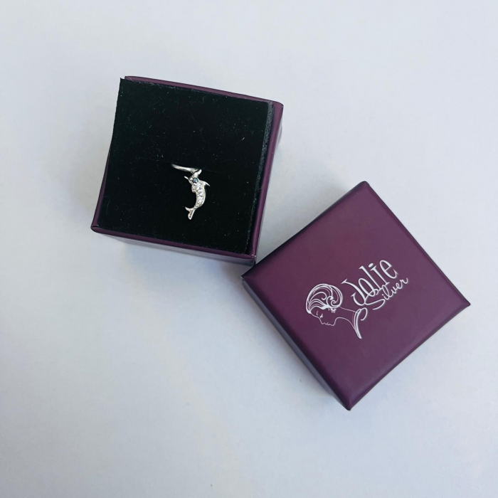 Pandantiv din Argint 925 Jolie Silver, Model Delfin cu Zirconii, 17 x 5 mm, 0.5 g [6]