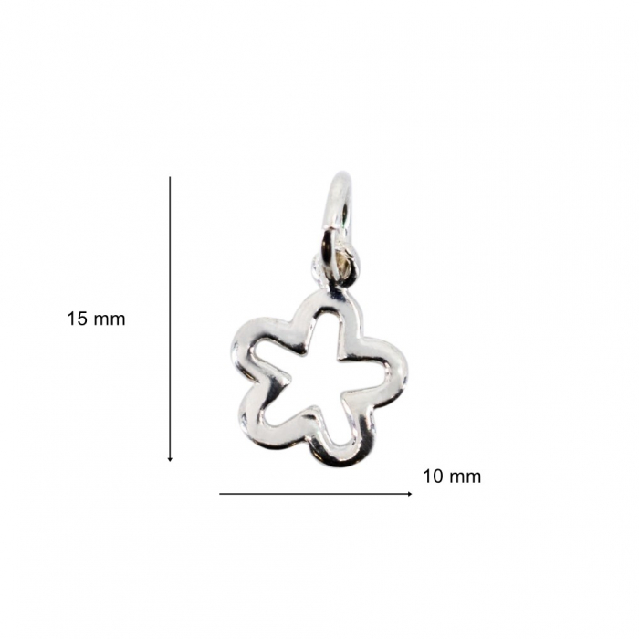 Pandantiv din Argint 925 Jolie Silver, Model Floare contur, 15 x 10 mm, 0.5 g [3]