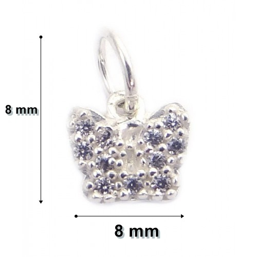 Pandantiv din Argint 925 Jolie Silver, Model Fluturas cu Zirconii, 8 x 8 mm, 0.5 g [3]