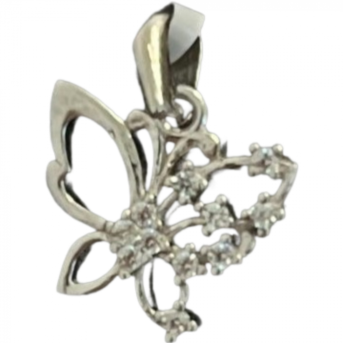 Pandantiv din Argint 925 Jolie Silver, Model Fluturas Rodiat cu Zirconii, 20 x 15 mm, 1.6 g [1]