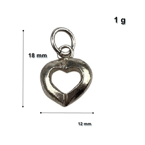 Pandantiv din Argint 925 Jolie Silver, Model Inima Contur, 18 x 12 mm, 1 g [2]