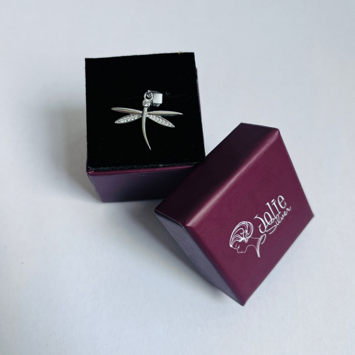 Pandantiv din Argint 925 Jolie Silver, Model Libelula cu Zirconii, 23 x 20 mm, 1.8 g [6]