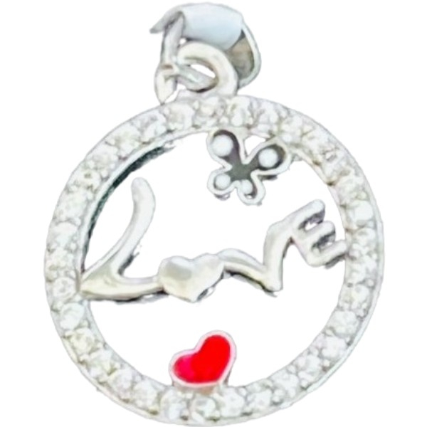 Pandantiv din Argint 925 Jolie Silver, Model Love cu Inima si Fluture, 15 x 15 mm, 1.1 g [1]