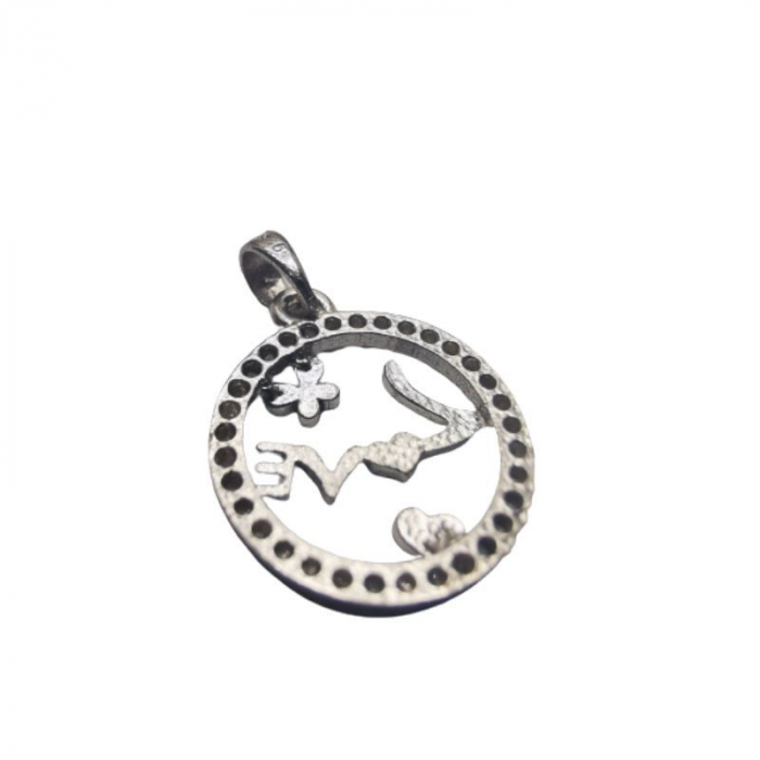 Pandantiv din Argint 925 Jolie Silver, Model Love cu Inima si Fluture, 15 x 15 mm, 1.1 g [2]