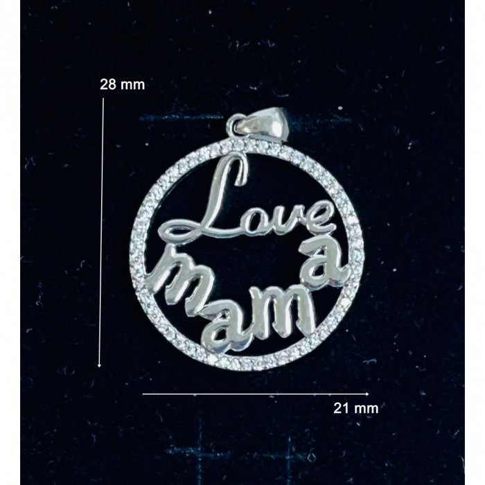 Pandantiv din Argint 925 Jolie Silver, Model Love Mama, 28 x 21 mm, 2.4 g [3]