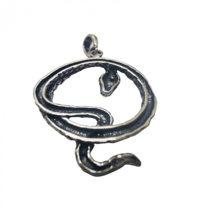 Pandantiv din Argint 925 Jolie Silver, Model Sarpe Incolacit, 40 x 26 mm, 4.7 g [2]