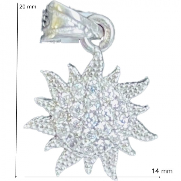 Pandantiv din Argint 925 Jolie Silver, Model Soare cu Zirconii, 20 x 14 mm, 1.8 g [2]