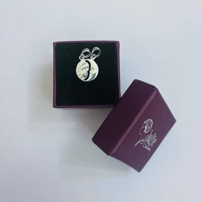 Pandantiv din Argint 925 Jolie Silver, Model Soare si Luna, 18 x 12 mm, 1.2 g [7]