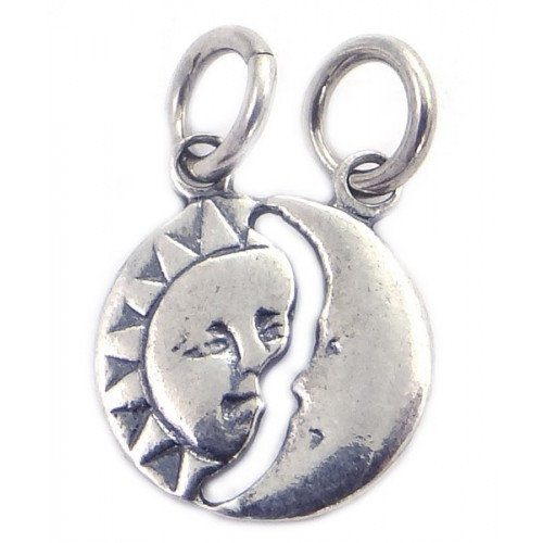Pandantiv din Argint 925 Jolie Silver, Model Soare si Luna, 18 x 12 mm, 1.2 g [1]