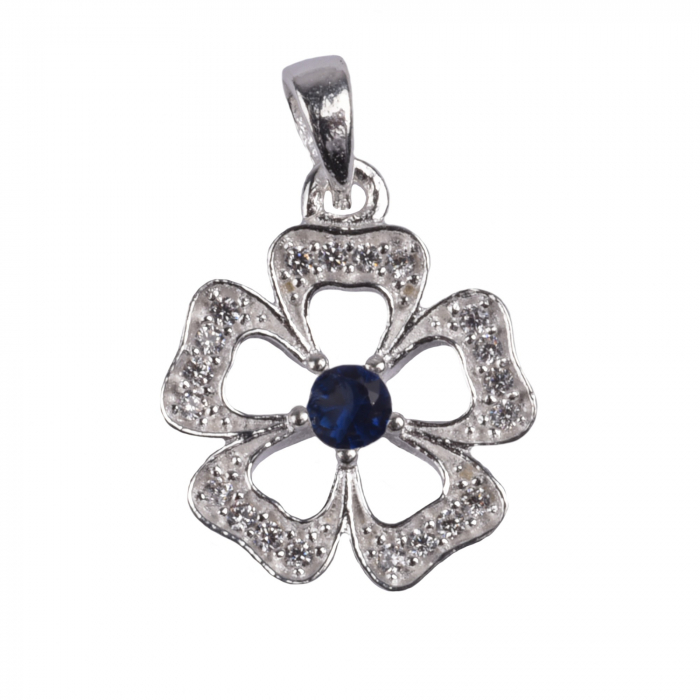 Pandantiv Floare cu Pietre, Argint 925, 1.8 cm x 1.2 cm [10]