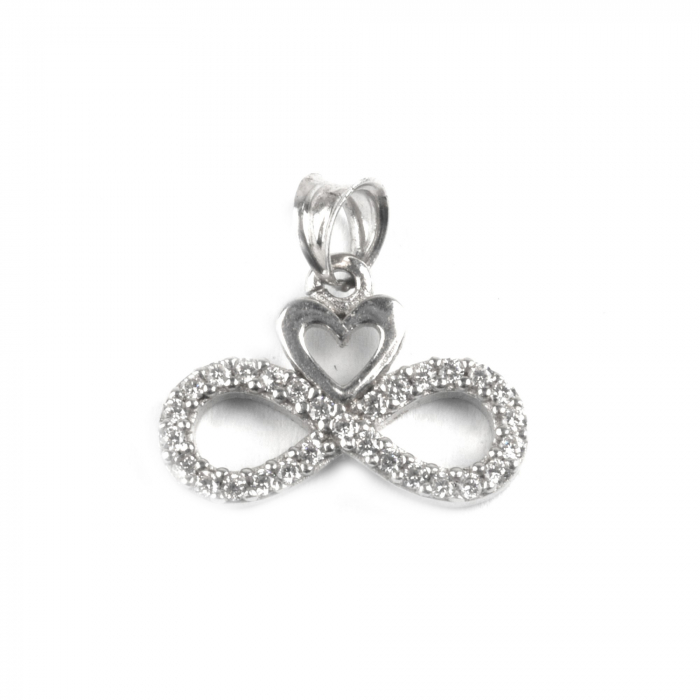 Pandantiv Infinit cu Inima, Argint 925, 1.5 cm x 2 cm [3]
