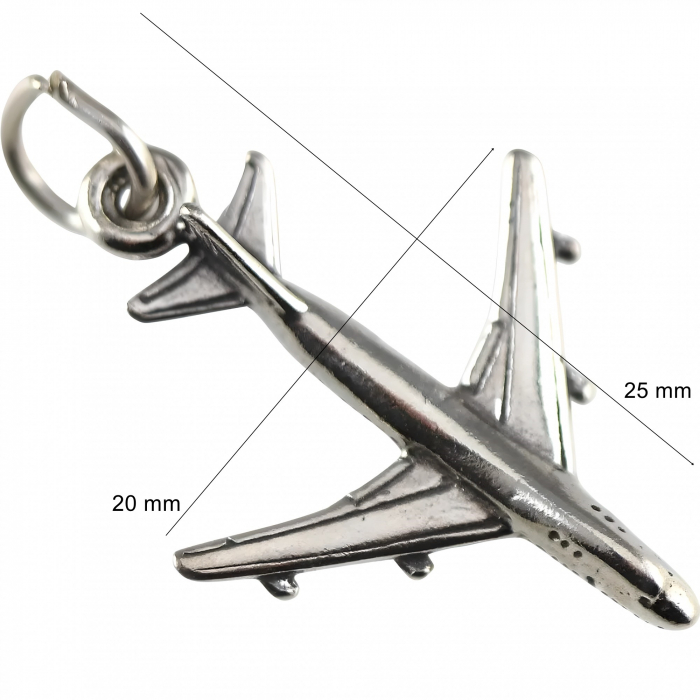 Pandantiv, Jolie Silver, Argint 925, Model Avion, 25 x 20 mm, 1.2 g [3]