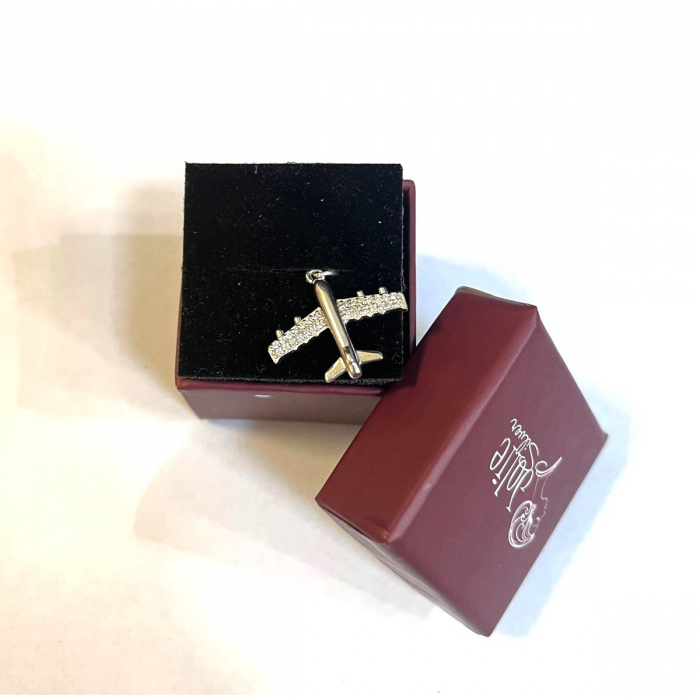Pandantiv, Jolie Silver, Argint 925, Model Avion Cu Zirconii, 1.7 G, 2x2 Cm [7]