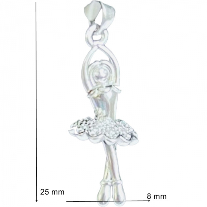 Pandantiv, Jolie Silver, Argint 925, Model Balerina Delicata, 25 x 8 mm, 1.7 g [2]