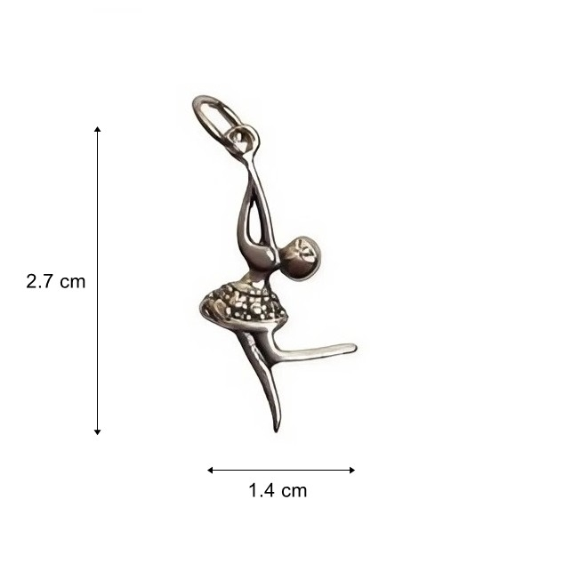 Pandantiv, Jolie Silver, Argint 925, Model Balerina Patinata, 1.1 g, 2.7 x 1.4 cm [6]